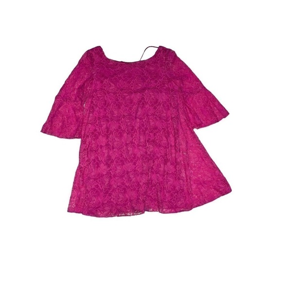 Badgley Mischka Lace Pattern Mini Dress Pink Size Large - Picture 8 of 13